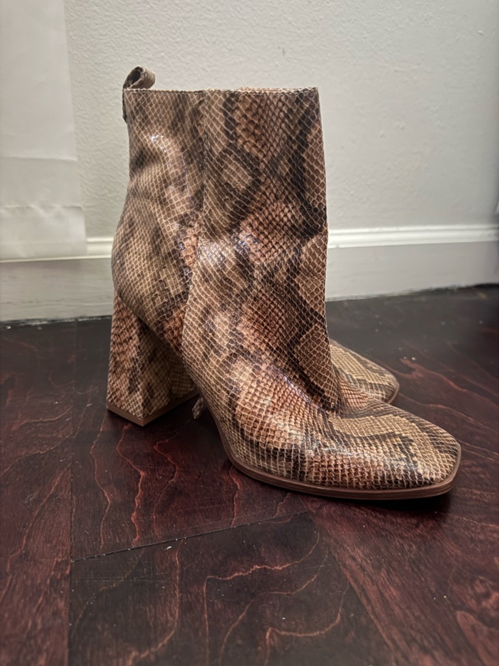 Circus Women's Snake-Print Ankle Boots in Brown
